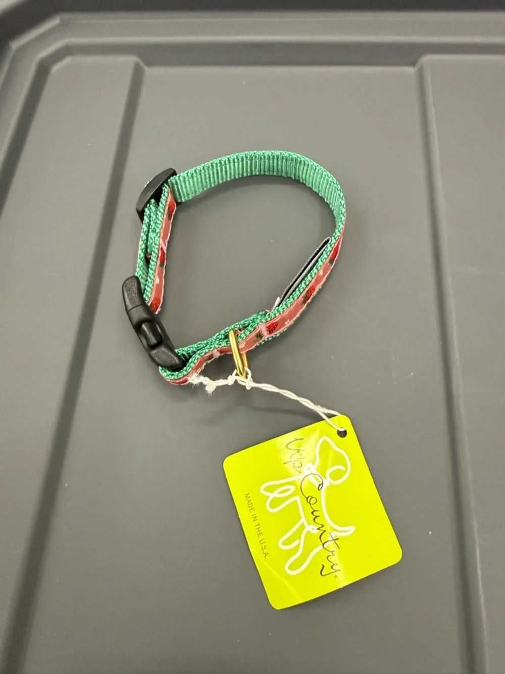 Up Country Strawberry Print Dog Collar